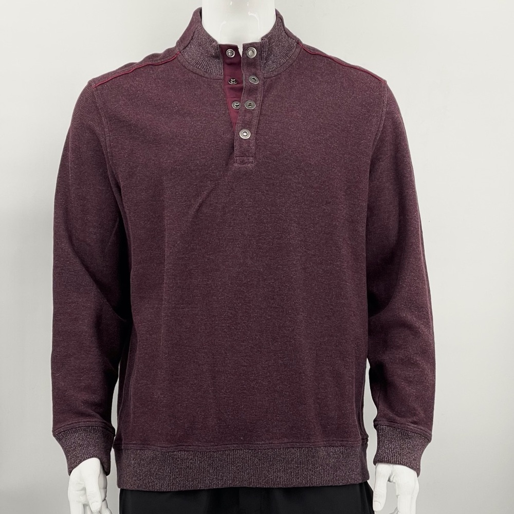 TOMMY BAHAMA Flip Coast Half-Zip Reversible Sweater.